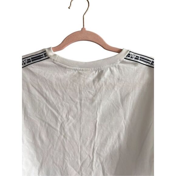 NWT Lacoste Mens White Regular Fit Logo Stripe Short Sleeve T-Shirt Size Medium - Picture 3 of 13